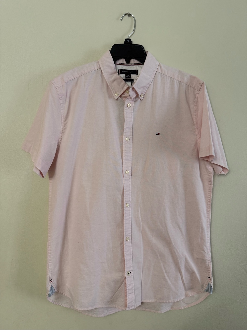 Tommy Hilfiger Light Pink Short-Sleeve Button-Down Shirt